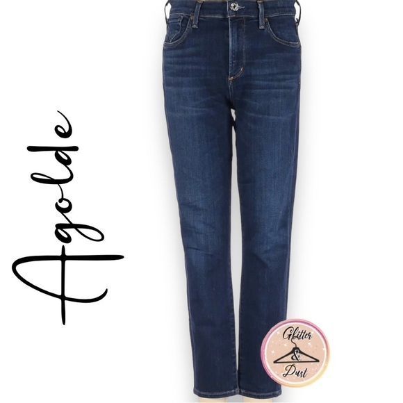 Agolde Denim - Agolde Stretch Ankle Dark Denim Whisker Jeans